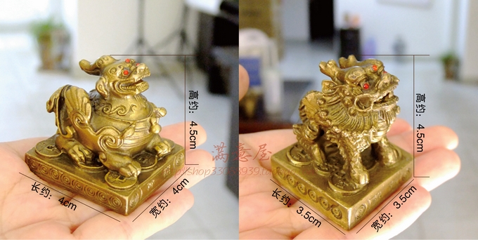 Khai trương ánh sáng may mắn đồng tinh khiết đồ trang trí men Piqiu kỳ lân đồng thủ công đồ nội thất thị trấn nhà ác linh trang trí văn phòng đồ trang trí phòng khách