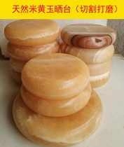 Yellow wax stone tortoise drying table round drying table stone fish tank decoration landscaping bottom sand bottom yellow throat hair color sunken wood