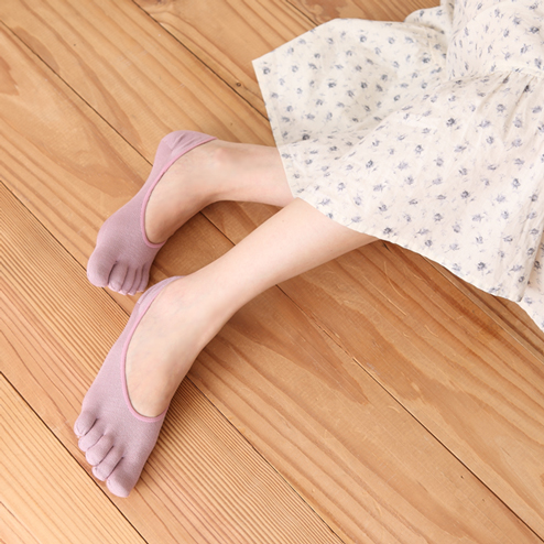 Foreign trade Original Single Summer Shallow Mouth Invisible five-finger Sox Women's pure cotton Japanese lace anti-slip boat socks Big code Five-toe socks-Taobao