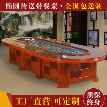 Elliptical electric dining table in dining bar induction cookers Hot Pot Table Conveyor Belt Swivel Table Gym Small Hot Pot
