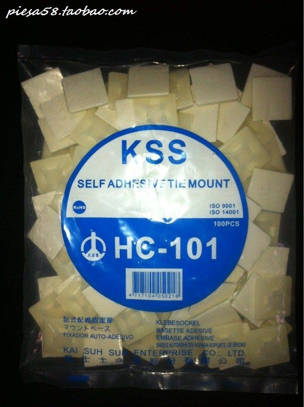 Купить Электрические аксессуары 进口台湾kss正品 粘式配线固定座hc-101 进口定位片 原装100pcs ...