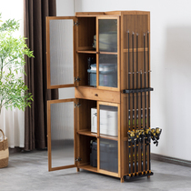 Fishing gear shop multifunctional fishing rod rack display rack household fishing rod storage cabinet Luya rod hand rod with drawer fishing rod cabinet