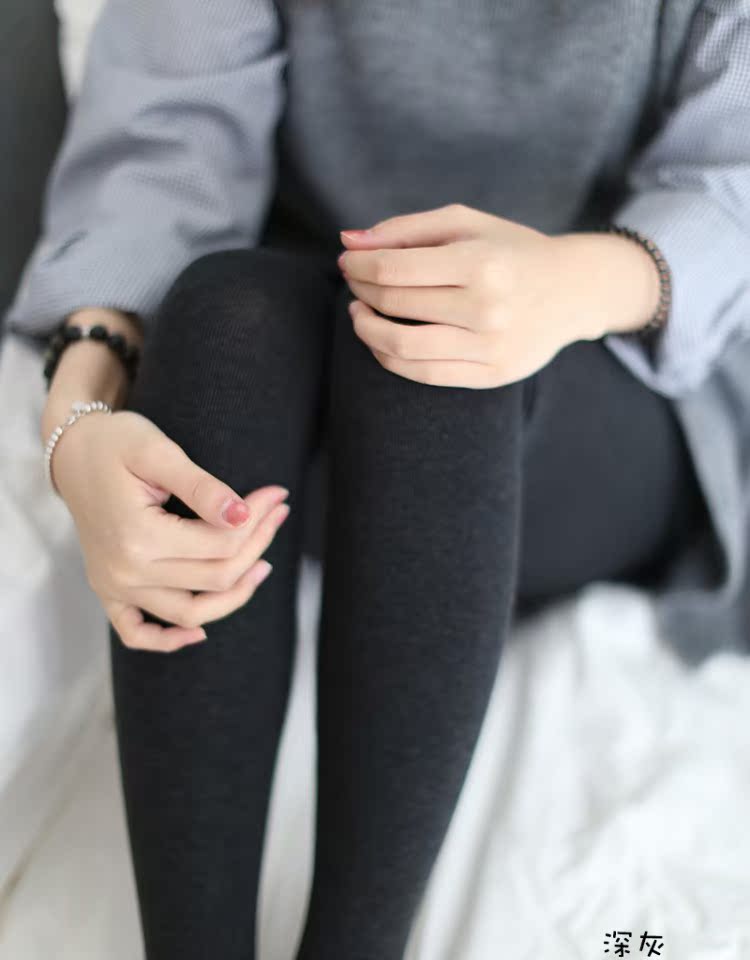 Chân ấm và mỏng, mùa thu và mùa đông quần legging sọc áp lực siêu nhỏ, vớ cao và vớ nhung quan tat
