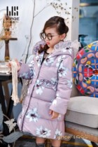 Daisy Webster childrens down jacket girls Mid-length thickened hooded princess jacket girls 905869