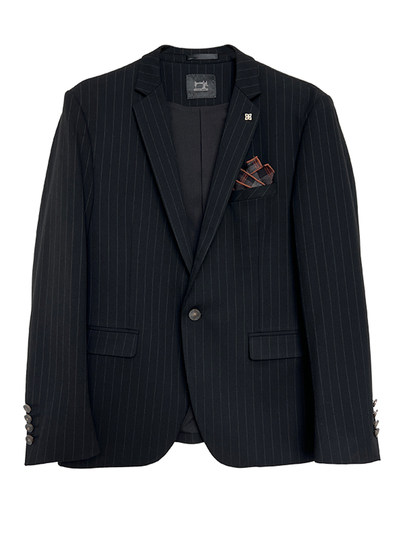 High-End Striped Men's Suit Set Business Casual Formal Wear Wedding Groom Suit Three-Piece Slim Fit Dress Suit for Men