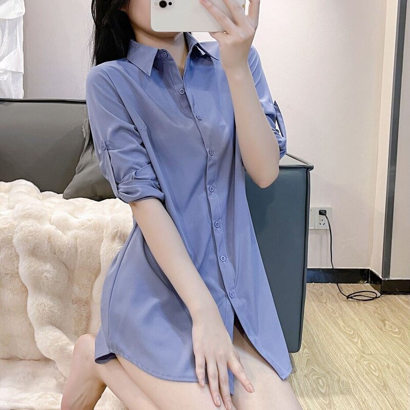 New Stylish and Elegant Mid-Length White Shirt for Women, Long-Sleeved Top for Autumn, Korean Style, Loose and Versatile Base Shirt New Stylish and Elegant Mid-Length White Shirt for Women, Long-Sleeved Top for Autumn, Korean Style, Loose and Versatile Base Shirt