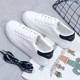 Hong Kong trendy brand genuine leather white shoes for women 2024 spring and summer new style couples versatile casual sneakers for male students flat bottom