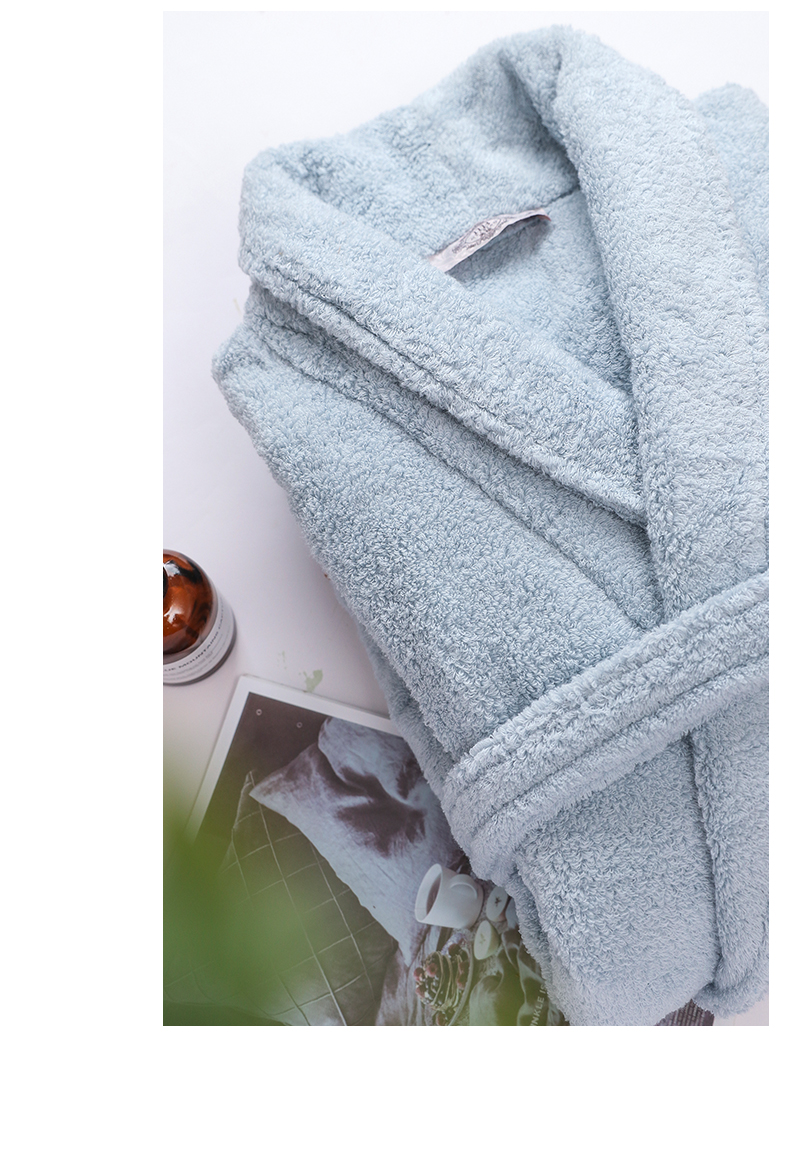 Bộ đồ ngủ cotton mới tiêu chuẩn của Mỹ mùa đông cộng với áo choàng nhung dày áo choàng hoàn hảo khăn nhung đôi áo ngủ phục vụ nhà nam - Night Robe đồ bộ ngủ