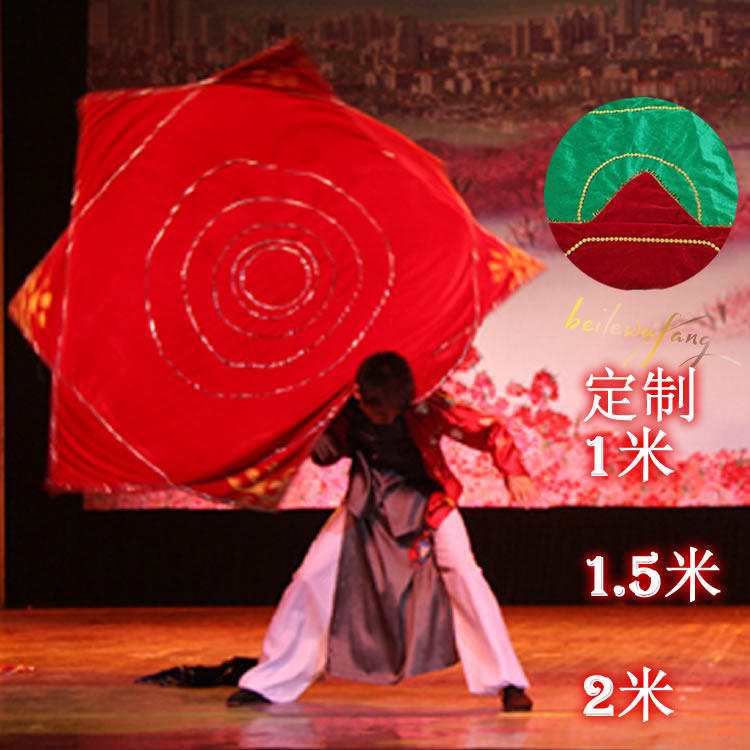 Dance handkerchief flower yangko handkerchief octagonal professional duo turn thickened double-sided linen yarn verification examination flannel handkerchief