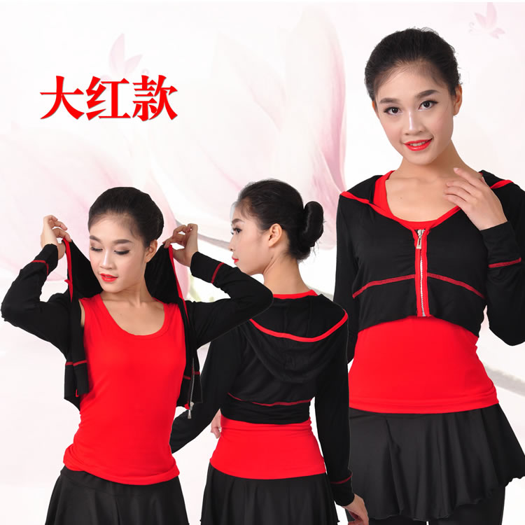 Square dance dress new dance long sleeves practice women's Latin dress pants blouses (vest jacket 2 pieces)