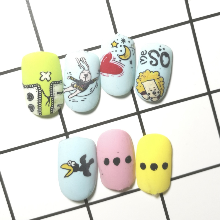 wk Original Nail printing template tool steel plate painted nail C series ultra - cute cartoon animals
