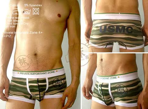 Ba chiếc quần lót cotton nam thời trang 4 + PIZ chính hãng boyshort cá tính U lồi bốn góc đồ lót nam quần lót đôi nam nữ