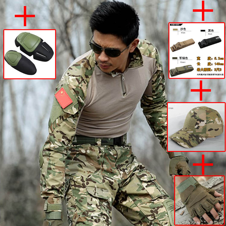 Wolf fire phoenix with the same tactical frog suit long and short sleeves CP camouflage men's outdoor development team building T-shirt wear-resistant cotton