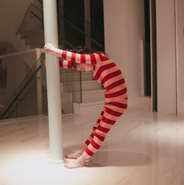 Doll Love Beauty Christmas New Year Small and Big Children Knitted Thread Cotton Round Neck Tight Spandex Pants