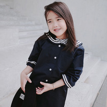 Doll Love Beauty Autumn and Winter Customized New Men and Womens College Naval Labeling Long Cardigan Windbreaker Jacket