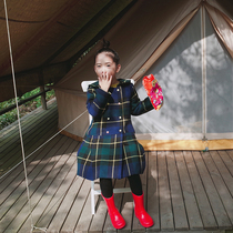 Dolls love beauty autumn and winter New Girls maogee navy collar British college style double-breasted Christmas New year coat