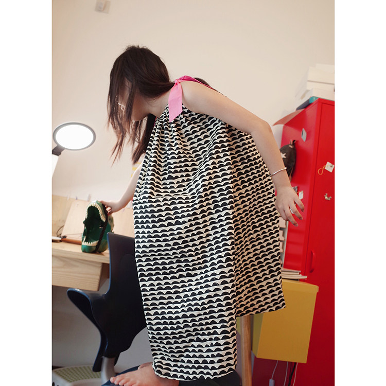 Doll Amy Xia custom female small and medium-sized children's cotton suspender striped beach vacation vest dress long skirt tube top