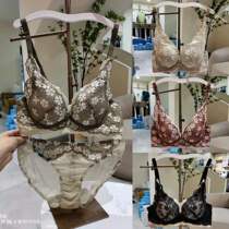 New small chest underwear B cup gather comfortable love horse 821 sexy retro lace adjustment type no steel ring pen bra