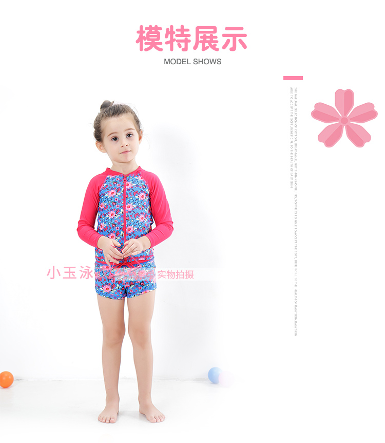 Bộ đồ bơi trẻ em chia tay áo tắm lướt sóng UV bảo vệ nhanh khô kích thước bé gái tay dài trong mùa xuân nóng áo tắm ấm áp đồ bơi cho bé 1 tuổi