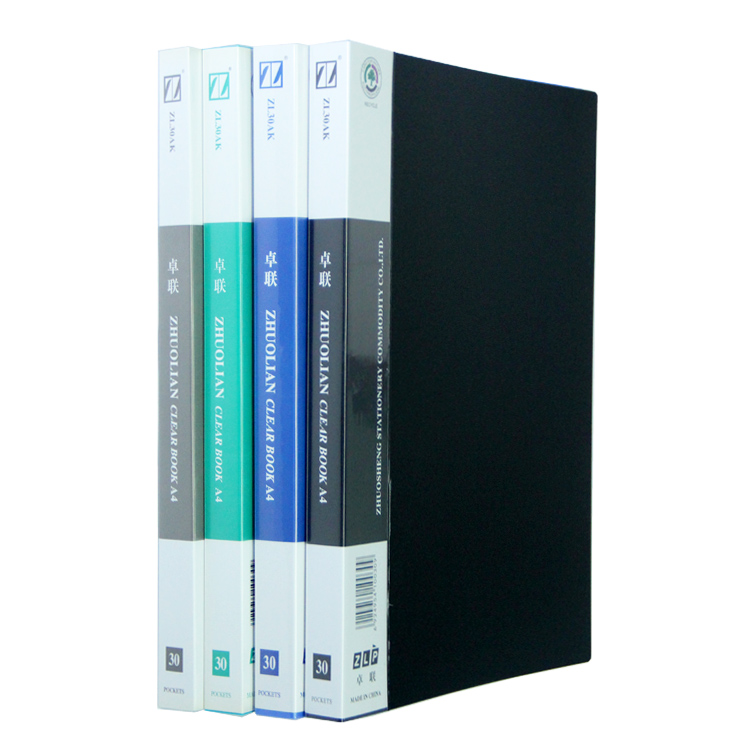 Manufacturer direct sales Zhulian ZL30AK transparent insert page folder A4 30 pages transparent insert page information book