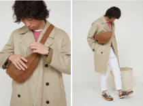 Brain cloth corduroy chest bag male tide brand messenger bag female dumpling bag wild cloth bag Japanese niche design ins