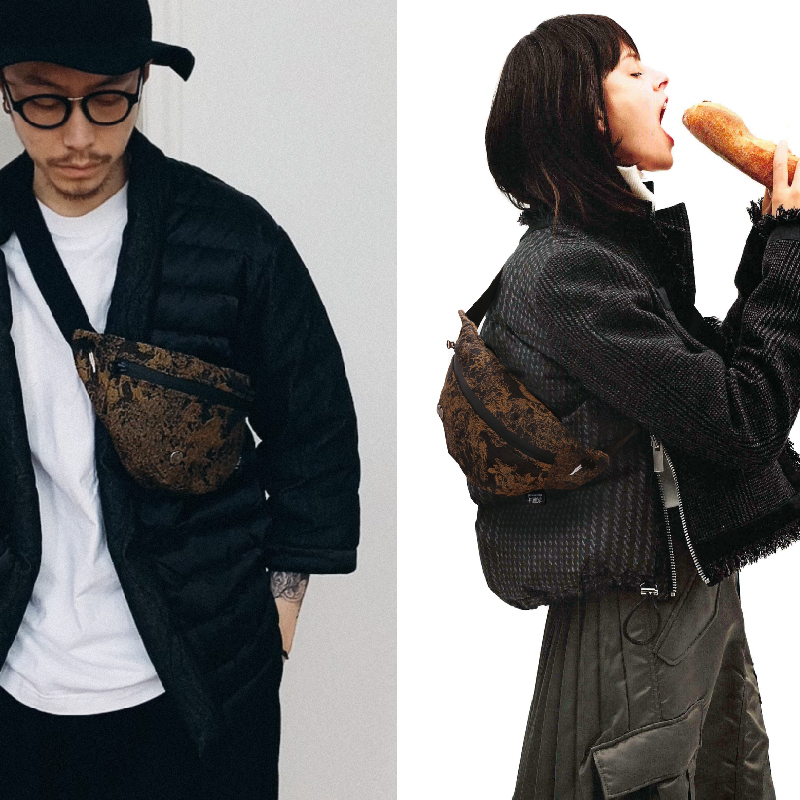 Brain cloth men's bag bag bag bag men in super fire bag in 2021 new tide bag black cloth bag