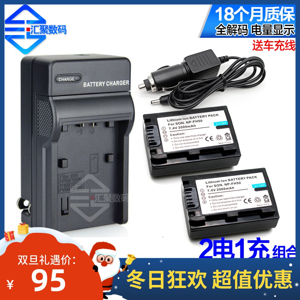 NP-FH50 for Sony HX100 A230 A290 A390 camera battery DC charger