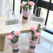 Wrinkled Paper Carnations Flowers Bouquet Gift Bags Material Packs Paper Flowers Paper Art handmade DIY Teachers Day Mothers Day