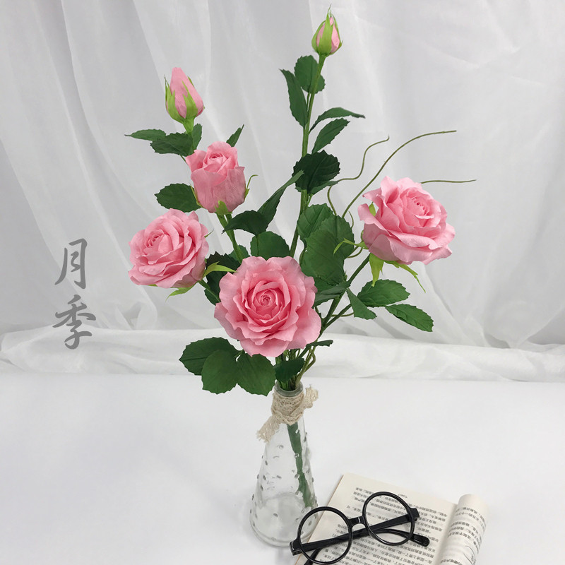 Large Moon Season Flowers Material Pack Learning Kit Paper Vines Wrinkled Paper DIY Handmade Gift Lau Skills Class 