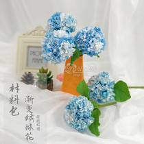 Wrinkle paper embroidered ball flower gradient curl paper paper flower material bag DIY study kit Lauristics class 5 sets