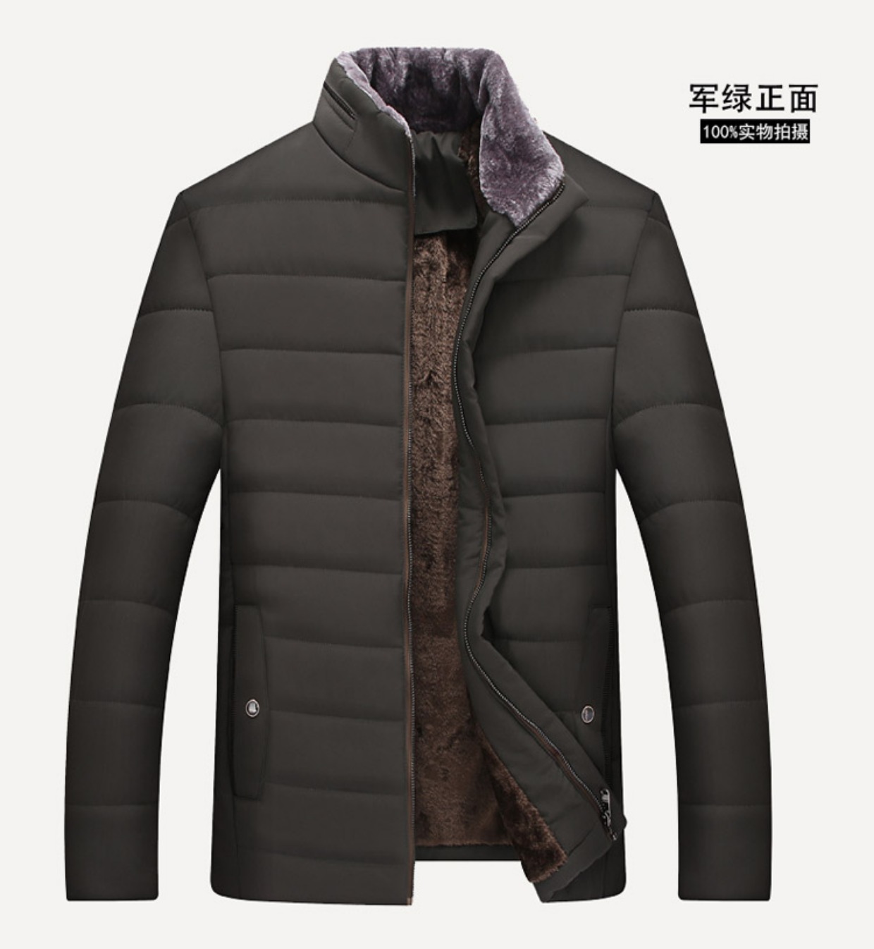 Áo khoác cotton nam trung niên nam cha mùa đông 2018 Quần áo cotton trung niên mới cộng với áo khoác nhung cotton dày áo ấm áo khoác nam