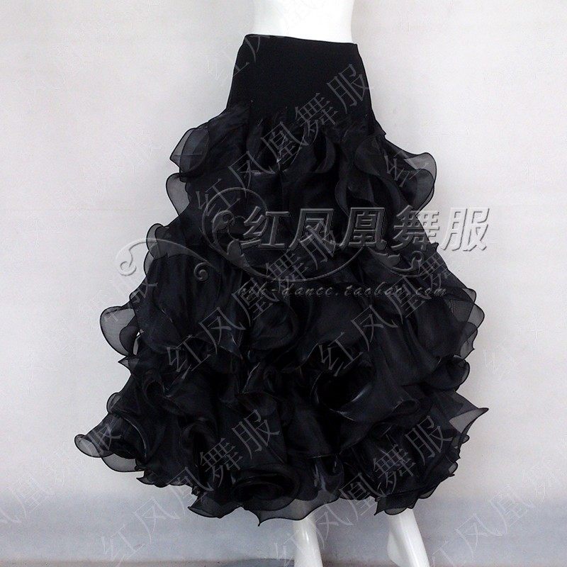 Red Phoenix Hot Pin Morden Dance Dress Practice Dress National with 24 Lotus Leaf Dresses Social Dance Dress LBR38