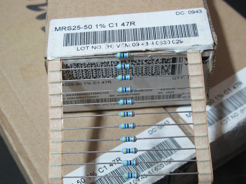 10 valence VISHAY-BC MRS25 47R resistor 1% copper foot metal film resistor Made in Czech Republic