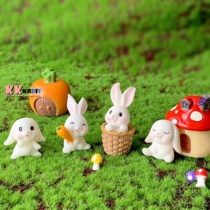 Mini rabbit ornaments blind box landscaping scene decoration accessories Fleshy flower pot simulation cute cute resin hand-made