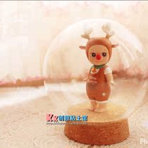 Eternal Flower Ultra-light clay diy wool felt dustproof glass cover bottle Round ball shaped wooden stopper display transparent container