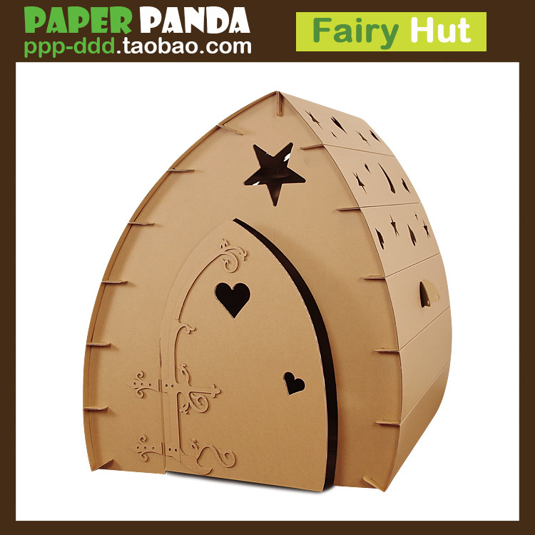 PAPER PANDA SUPER SIZE KINDERGARTEN CHILDREN PLAY HOUSE GRAFFITI TOY HOUSE CARDBOARD HOUSE CARTON TENT-TAOBAO