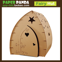 PAPER PANDA Extra Large Kindergarten Childrens Playhouse Graffiti Dollhouse Cardboard House Carton Tent