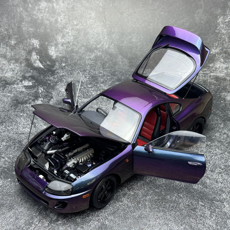 Toyota Supra A80WhelArt Purple 1:18 ミニカー 1/18 Whelart Toyota Supra A80 Purple Diecast Model Car Gifts For