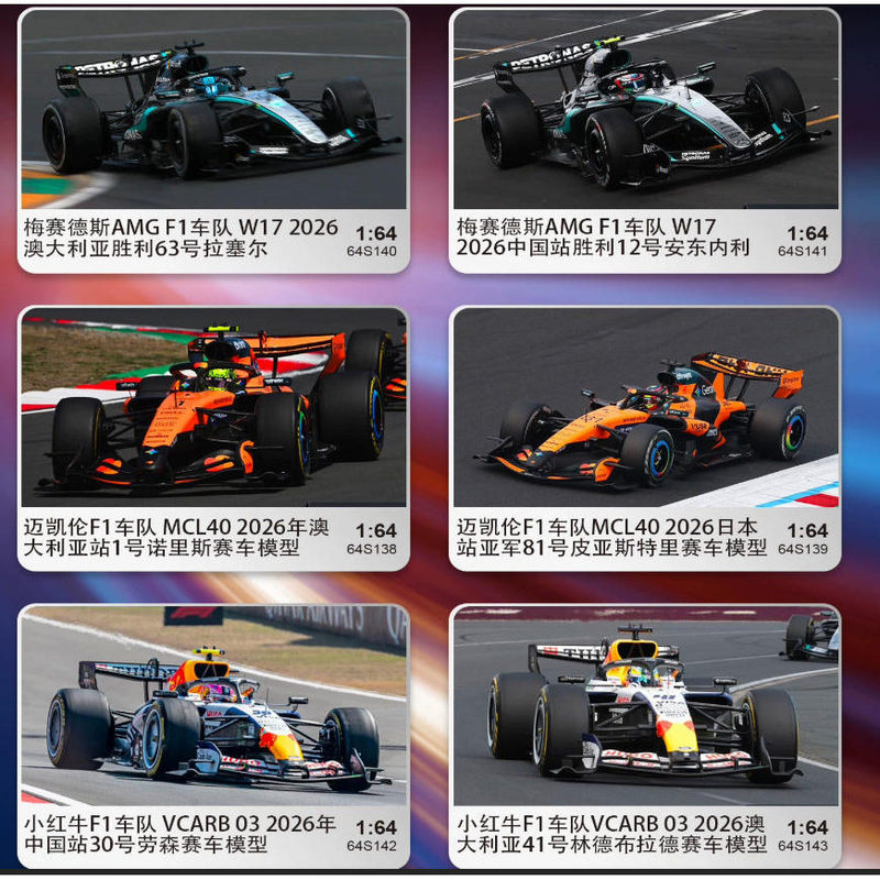 Spark 1:64 2026 F1 Racing Alloy Model Mercedes-Benz Red Bull Mclaren Williams and Other Teams