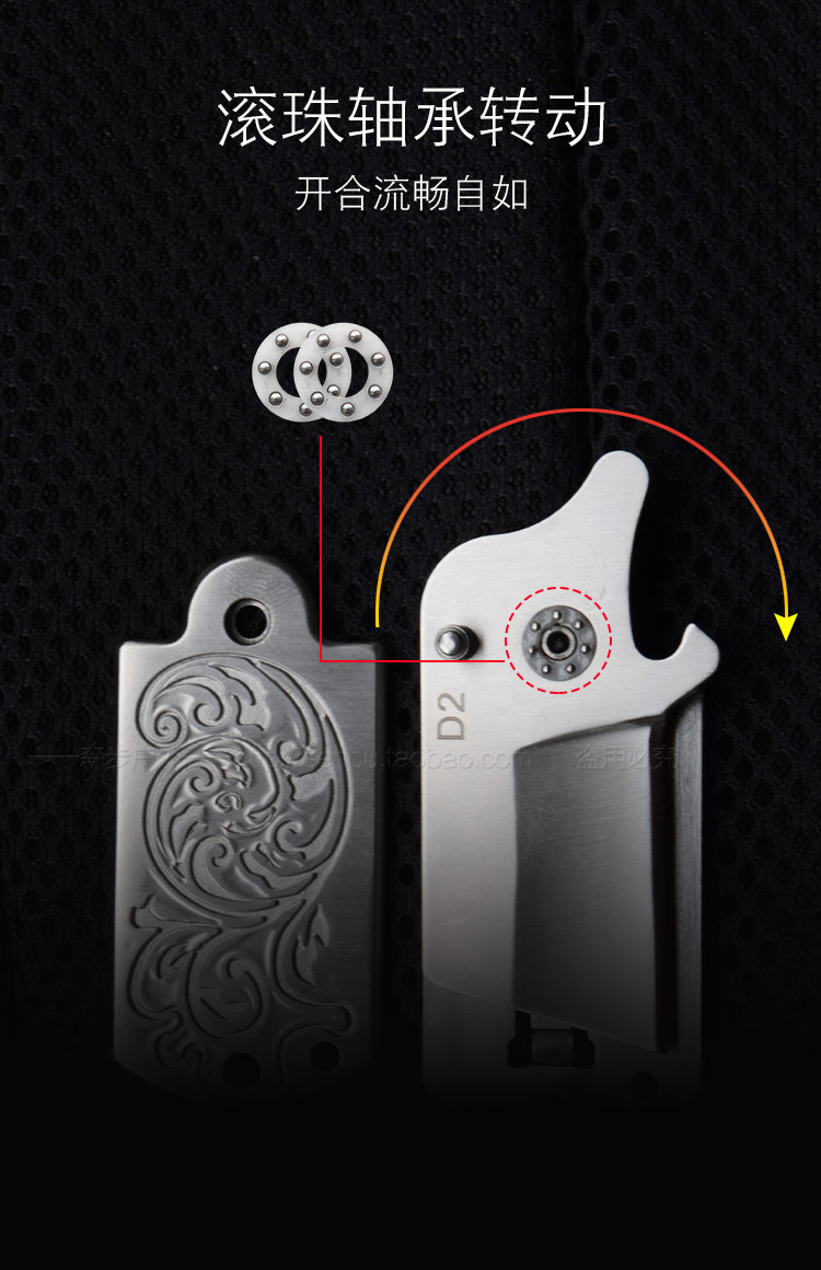 D2 thép dao quân sự dao folding mini key knife độ cứng cao sharp knife đa mục đích công cụ cầm tay ngoài trời dao dao đa năng quân đội