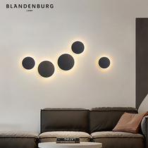 Circular tricolour wall lamp minimalist modern background wall lighting Nordic minimalist fashion art creative bedroom bedside headlights