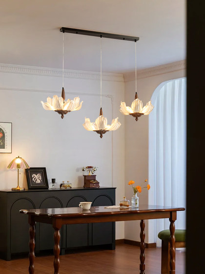 Petal Chandelier, Song Dynasty Aesthetics, Restaurant Lamp, Song Dynasty Aesthetics, Flower Creative and Personalized Design, Dining Table Bar Lamp