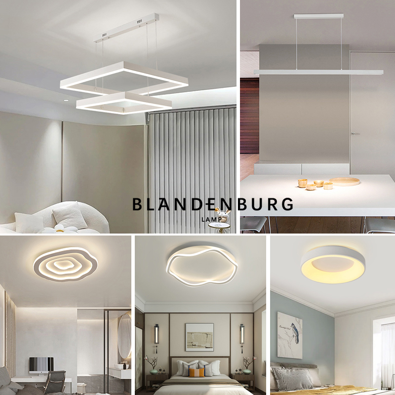 Square Pendant Light Triple Room Two-hall Package Living Room Main Lamp Minimalist Modern Fashion Style Full House Home Composition Lamps