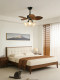 Fan Chandelier French Mid-Century Style Petal Art Restaurant Bar Fan Light New Retro Variable Frequency Ceiling Fan Light