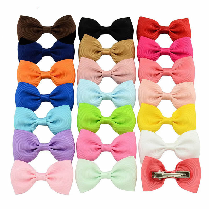 40 X Handmade Bow Hair Clip Alligator Clips Girls Ribbon Kids Sides Accessories