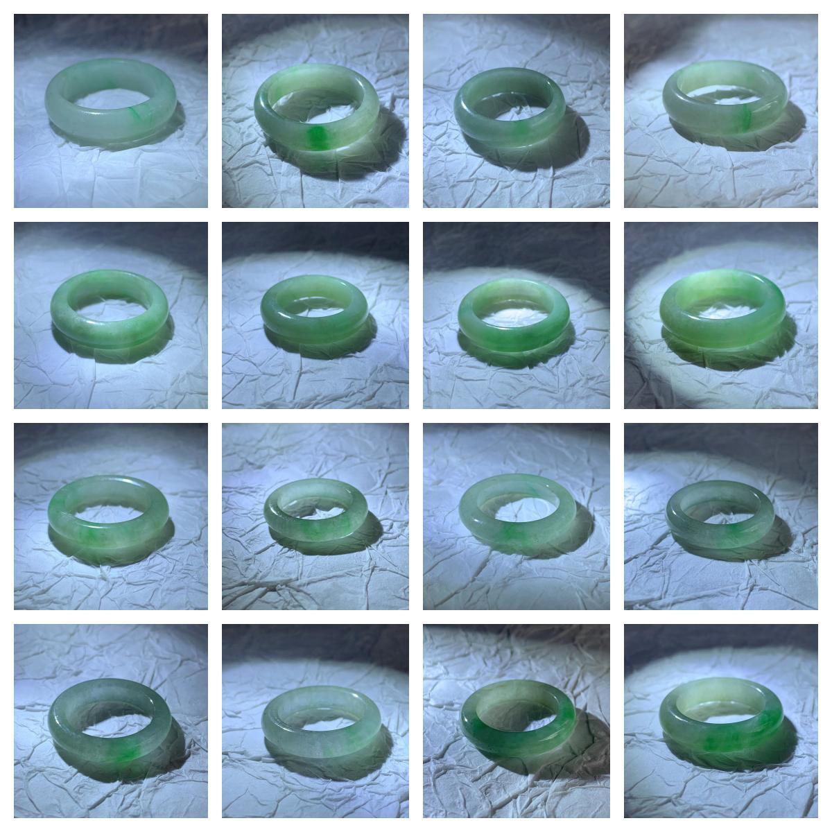 Burmese jade ring white ice fruityang green ring