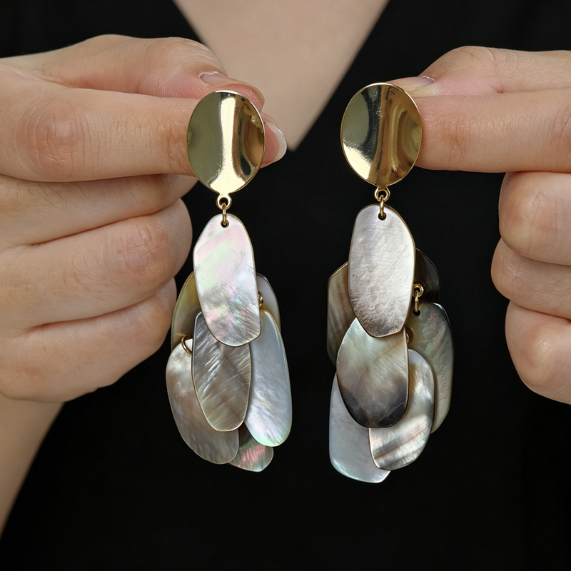 Natural Shell Mother-Of-Pearl Indian Tribal Style Holiday Tassel Earrings Summer Earrings for Women 2026 New Accessories Natural Shell Mother-Of-Pearl Indian Tribal Style Holiday Tassel Earrings Summer Earrings for Women 2026 New Accessories