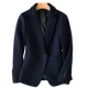 18 mùa thu mới và mùa đông cổ điển Nhật Bản cao cấp màu đỏ kết cấu len len cong áo blazer dài giữa