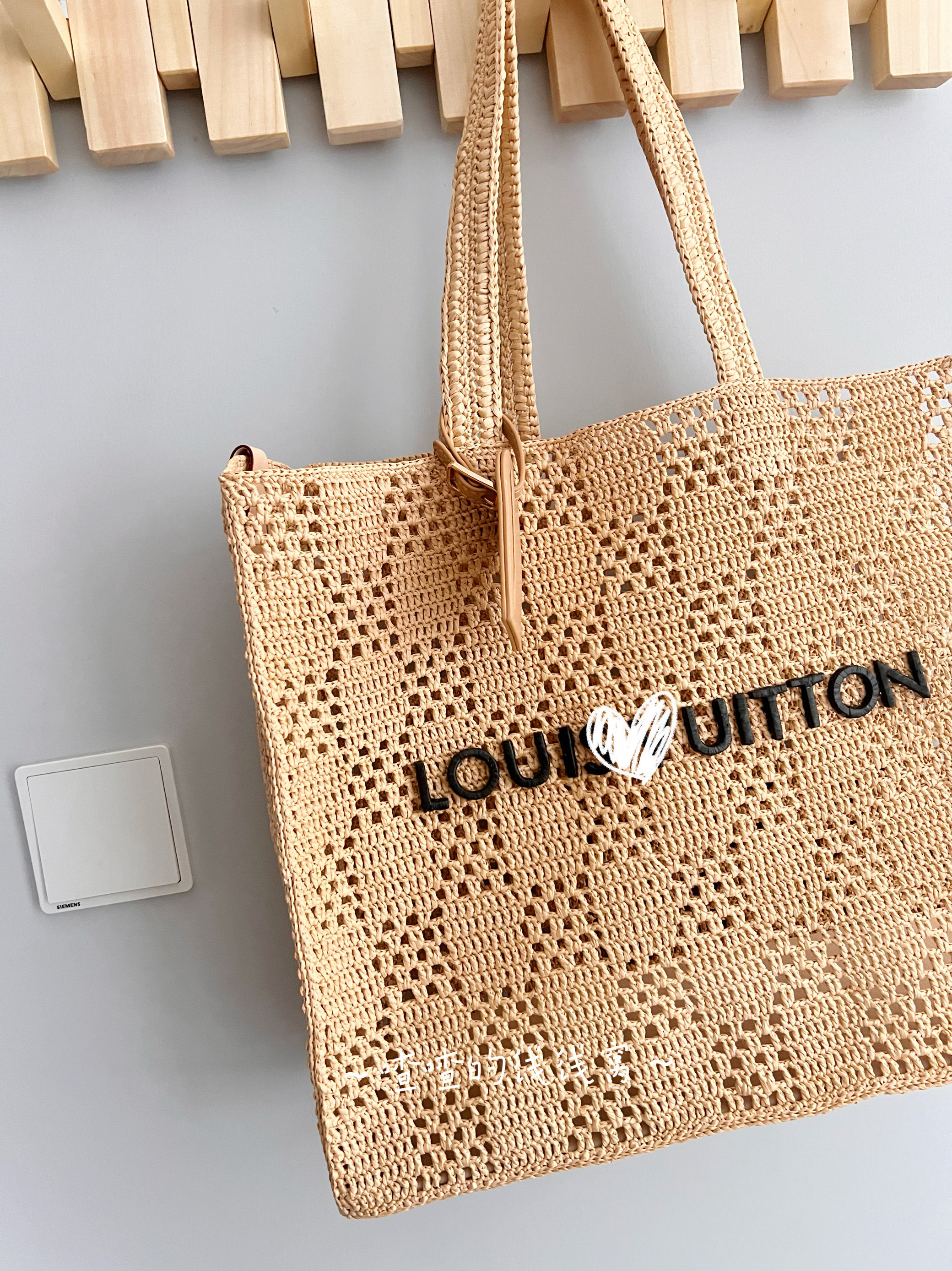 diy编织材料包 l大挎包材料包拉菲玛特棉草编镂空编织托特单肩手提喳喳的线线窝