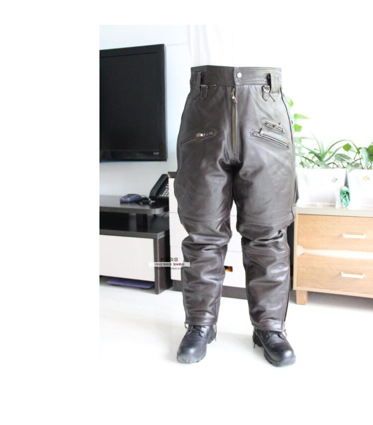 Pantalon cuir homme droit pour hiver - Ref 1482535 Image 35